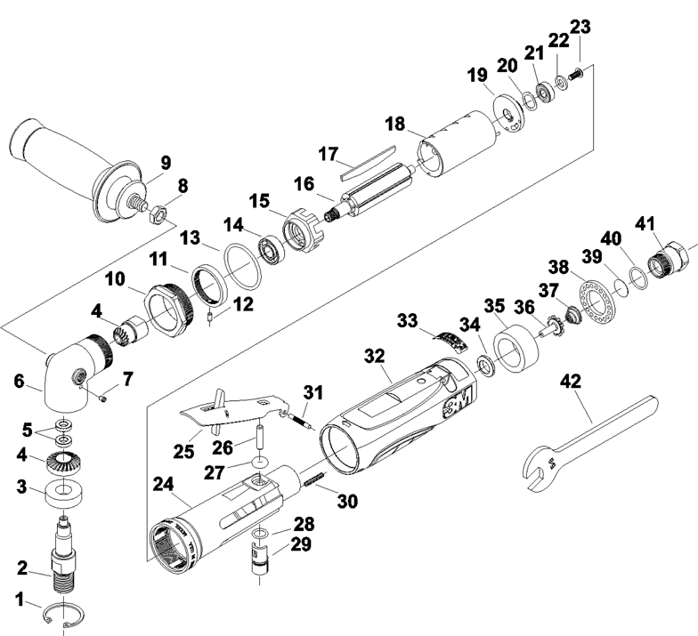 Replacement Parts for 3M Pneumatic Disc Sander 28408 Parts R.S