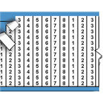 Consecutive Numbers Repeated Wire Marker Card (B-500; Black on White; 1-8; 1.50