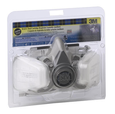 3M(TM) Half Facepiece Paint Spray/Pesticide Respirator Assembly R6211, Medium 4/Case