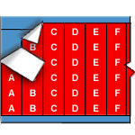 image of Consecutive Letters Wire Marker Card - White on Red (B-500; White on Red; A-Z; 1.50" (38 mm); Matte Repositionable Vinyl Cloth)