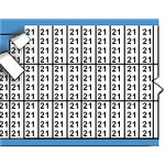 image of Solid Letters & Numbers Miniature Wire Marker Card (Black on White; 21; Solid Letters & Numbers)