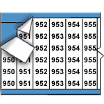 image of Consecutive Numbers Wire Marker Card (B-500; Black on White; 950-974; 1.50" (38 mm); Matte Repositionable Vinyl Cloth)