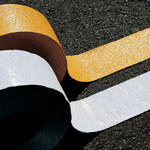 image of Economy Pavement Marking Tape - White (Reflective White; Foil-Backed Vinyl Coated with Sand and Reflective Beads)