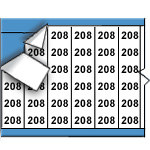 image of Solid Numbers Wire Marker Card (B-500; Black on White; 208; 1.50" (38 mm); Matte Repositionable Vinyl Cloth)
