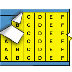 image of Consecutive Letters Wire Marker Card - Black on Yellow (B-500; Black on Yellow; A-Z; 1.50" (38 mm); Matte Repositionable Vinyl Cloth)
