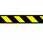 image of Barricade Tape (B-912; Black on Yellow; (black & yellow diagonal warning stripes))