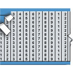 image of Consecutive Numbers Repeated Wire Marker Card (B-184; Black on Silver; 1-9; 1.50" (38 mm); Abrasion Resistant Silver Aluminum Foil)