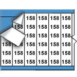 image of Solid Numbers Wire Marker Card (B-500; Black on White; 158; 1.50" (38 mm); Matte Repositionable Vinyl Cloth)