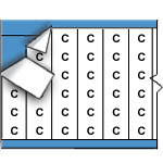 image of Solid Letters Wire Marker Card (B-500; Black on White; C; 1.50" (38 mm); Matte Repositionable Vinyl Cloth)