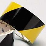 image of Reflective Stripes, Checks & Color Tape (B-957; Black and Yellow; (black & yellow diagonal stripes))