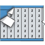 image of Solid Numbers Wire Marker Card (B-184; Black on Silver; 2; 1.50" (38 mm); Abrasion Resistant Silver Aluminum Foil)