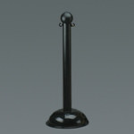 image of Bradylink® Solid Color Warning Posts - Large (Black; Polyethylene Base and Top, Polystyrene Post)