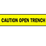 image of Barricade Tape (B-912; Black on Yellow; English; CAUTION OPEN TRENCH)