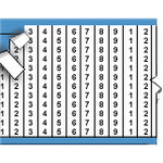 image of Consecutive Numbers Repeated Wire Marker Card (B-500; Black on White; 1-9; 1.50" (38 mm); Matte Repositionable Vinyl Cloth)