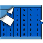 image of Solid Numbers Wire Marker Card - Black on Blue (B-500; Black on White; 5; 1.50" (38 mm); Matte Repositionable Vinyl Cloth)