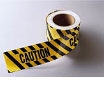 image of Striped Aisle Marking Tape (B-950; Black and Yellow; (black & yellow diagonal stripes))