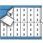 image of Solid Numbers Wire Marker Card (B-500; Black on White; 3; 0.75" (19 mm); Matte Repositionable Vinyl Cloth)