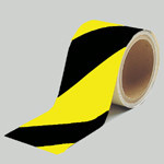 image of Warning Stripe & Check Tape (B-950; Black and Yellow; (black & yellow diagonal stripes))