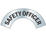 image of Reflective Hard Hat Stickers (Black on Silver Reflective; Reflective Vinyl Label)