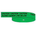 image of Identoline® Underground Warning Tape - Sewer (CAUTION: BURIED SEWER LINE BELOW; Sewer)
