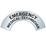 image of Reflective Hard Hat Stickers (Black on Silver Reflective; Reflective Vinyl Label)