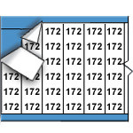 image of Solid Numbers Wire Marker Card (B-500; Black on White; 172; 1.50" (38 mm); Matte Repositionable Vinyl Cloth)