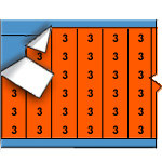 image of Solid Numbers Wire Marker Card - Black on Orange (B-500; Black on Orange; 3; 1.50" (38 mm); Matte Repositionable Vinyl Cloth)