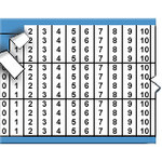image of Consecutive Letters & Numbers Repeated Wire Marker Card (Black on White; 0-49; Consecutive Letters & Numbers Repeated)