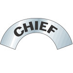 image of Reflective Hard Hat Stickers (Black on Silver Reflective; Reflective Vinyl Label)