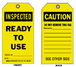image of Accident Prevention Tags (B-837; Black on Yellow; INSPECTED; 10 Nylon ties; English)