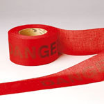 image of Re-Pulpable Barricade Tape (Black on Red; English; DANGER DO NOT ENTER; Woven, Biodegradable Cotton)
