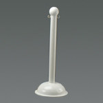 image of Bradylink® Solid Color Warning Posts - Large (White; Polyethylene Base and Top, Polystyrene Post)