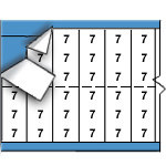 image of Solid Numbers Wire Marker Card (B-500; Black on White; 7; 0.75" (19 mm); Matte Repositionable Vinyl Cloth)