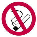 image of Prohibition Labels (No Smoking; 2" H x 2" W; Prohibition)
