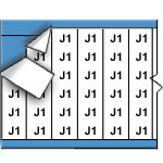 image of Solid Letters & Numbers Wire Marker Card (B-500; Black on White; J1; 1.50" (38 mm); Matte Repositionable Vinyl Cloth)