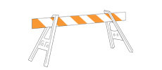 A-Frame Barricades - 10' Single Board Set (42" H x 28" W x 10'L; Single Board Set) main image