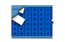 Consecutive Letters Wire Marker Card - Black on Blue (B-500; Black on Blue; A-Z; 1.50" (38 mm); Matte Repositionable Vinyl Cloth) main image