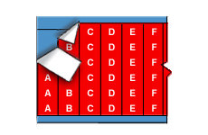 Consecutive Letters Wire Marker Card - White on Red (B-500; White on Red; A-Z; 1.50" (38 mm); Matte Repositionable Vinyl Cloth) main image