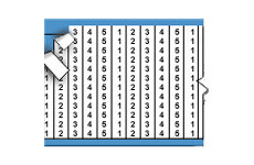 Consecutive Numbers Repeated Wire Marker Card (B-500; Black on White; 1-5; 1.50" (38 mm); Matte Repositionable Vinyl Cloth) main image