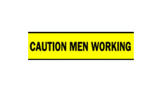 Reinforced Barricade Tape (Black on Yellow; English; CAUTION MEN WORKING; 3" W x 500' L) main image