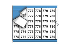 Consecutive Numbers Wire Marker Card (B-500; Black on White; 775-799; 1.50" (38 mm); Matte Repositionable Vinyl Cloth) main image