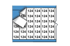Solid Numbers Wire Marker Card (B-500; Black on White; 124; 1.50" (38 mm); Matte Repositionable Vinyl Cloth) main image