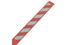 Reflective Bradystake™ Warning Stakes (Orange on White Reflective; Without Points; Reflective Stripes) main image
