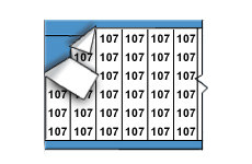 Solid Numbers Wire Marker Card (B-500; Black on White; 107; 1.50" (38 mm); Matte Repositionable Vinyl Cloth) main image