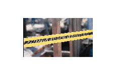 Woven Barricade Tape (B-903; Black and Yellow; (black & yellow horizontal warning stripes)) main image
