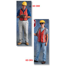 Reflective Safety Vests; Orange traffic safety vest, knitted polyester; Size 18" x 48" main image
