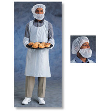 Disposable Polyethylene Aprons; White polyethylene, smooth, 1 mil; Size 24" x 42" main image