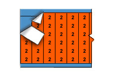 Solid Numbers Wire Marker Card - Black on Orange (B-500; Black on Orange; 2; 1.50" (38 mm); Matte Repositionable Vinyl Cloth) main image