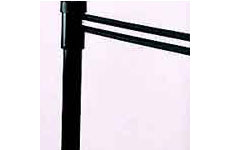 Indoor Tensabarrier™ Barricade System - Post w/ Black/White Stripe Belt (Black Post w/ Black/White Stripe Belt) main image