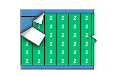 Solid Numbers Wire Marker Card - White on Green (B-500; White on Green; 2; 1.50" (38 mm); Matte Repositionable Vinyl Cloth) main image